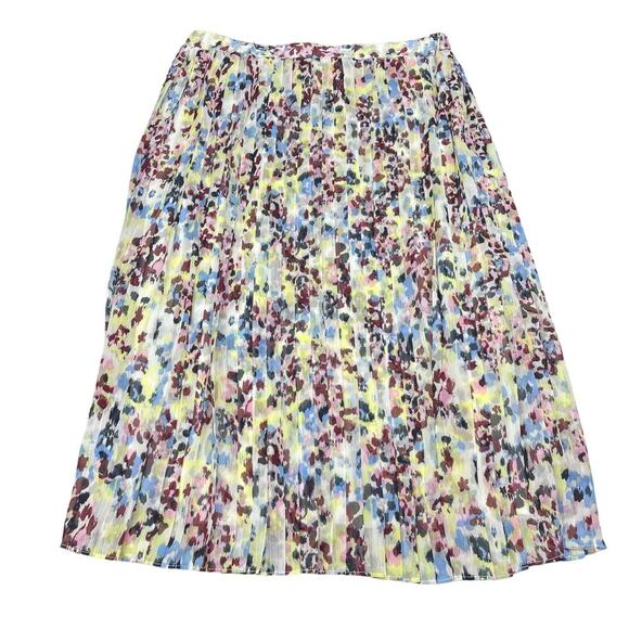 BANANA REPUBLIC Floral Pleated Midi Pull On Skirt Sz Small - Picture 5 of 5
